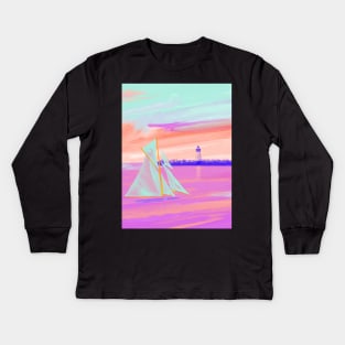 Sailing into the sunset Kids Long Sleeve T-Shirt